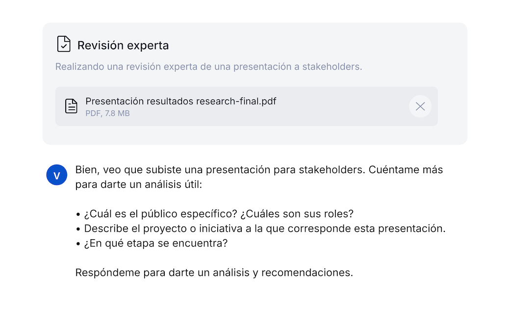 Chat con Verya sobre una propuesta de diseño.